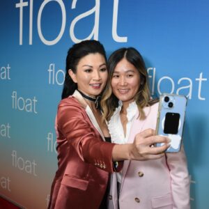 Michelle Krusiec Instagram - Robbie Amell knows how to find the lens! Where am I looking-?? Fun night hosted by @lionsgate celebrating the upcoming release of FLOAT. The beloved @wattpad story comes to the big screen in select theaters and on digital/demand February 9. Great to reunite with this great group of people! Congratulations @sherrenlee for her feature film debut.      A delight to finally meet @katethegiraffe who wrote the original story when she was a teenager. 🙏🙏🙏 @collectivepicturesofficial for pushing female filmmakers like Sherren and  @andrea.bang as leading lady! 💪🏾💪🏾💪🏾 

Stylist @michellewustyle 
Black dress: @LoveNookie
Blazer: @rccaylanatelierofficial
Floral Chocker: @uncuffedleather
Hair: @pavyartist