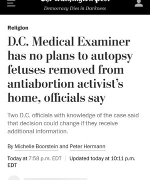 Mike Cernovich Instagram - Media: A pro-life activist was found with 5 fetuses in her house. What a psycho!

Everyone: WTF?! 

Live Action: Yes, she did. Look at the pictures. These babies were murdered. Behold. 

Media / DC coroner: Nevermind, there’s nothing to see here.