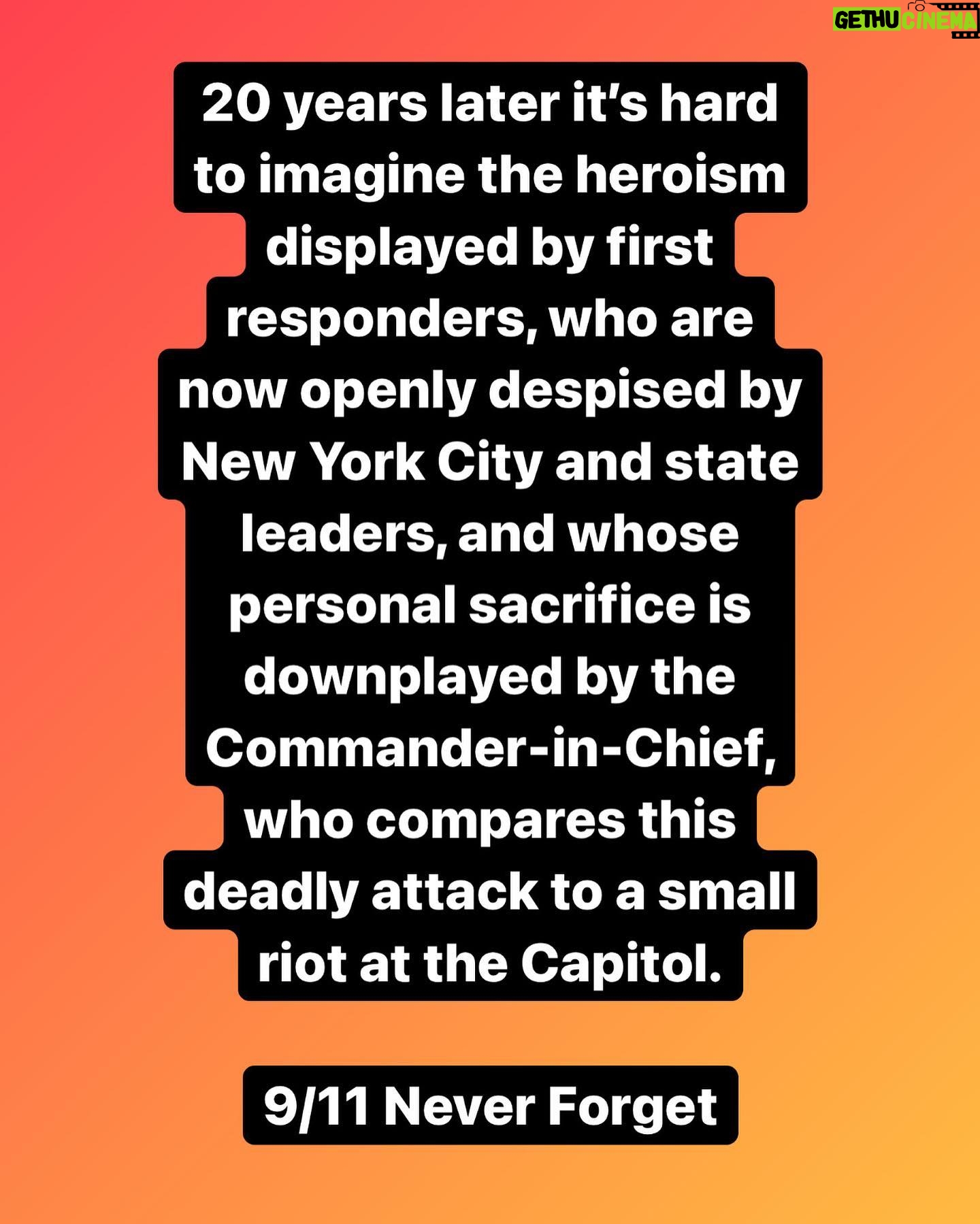 Mike Cernovich - 4.4K Likes - 20 years later itās hard to imagine the heroism displayed by first responders, who are now openly despised by New York City and state leaders, and whose personal sacrifice is downplayed by the Commander-in-Chief, who compares this deadly attack to a small riot at the Capitol.
9/11 - Never Forget