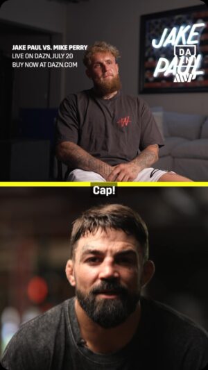 Mike Perry Instagram - “🧢❗️” - @platinummikeperry to #jakepaul 

#PaulPerry | July 20 | Live on DAZN: Click link in bio to buy