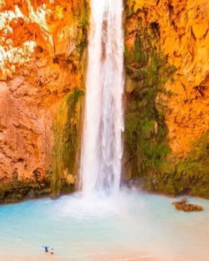 Mike Theiss Instagram - (Cinemagraph video) The almighty Mooney Falls standing 210 feet tall on Havasu Creek in the Havasupai Indian Reservation in Arizona. Havasu Creek is a tributary to the Colorado River, which it enters into the Grand Canyon. Mooney Falls is located over 2 miles from the village of Supai and only accessible via hiking the trail. TAG someone you want to hike to Mooney Falls with. Cinemagraph photo by Mike Theiss @ExtremeNature
