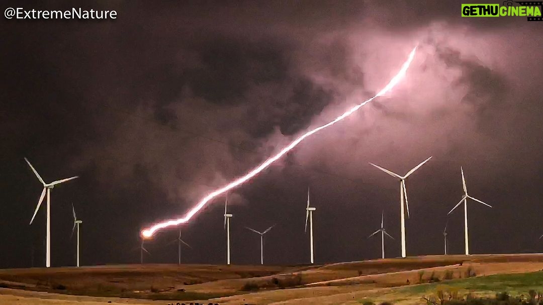 Mike Theiss - 8.6K Likes - (Slideshow) Lightning strikes the blade of a large wind turbine at Smoky Hills wind farm in Ellsworth, Kansas with @reedtimmer @seanschofer1971. Photos shot by Mike Theiss @ExtremeNature using an @apple iPhone X.