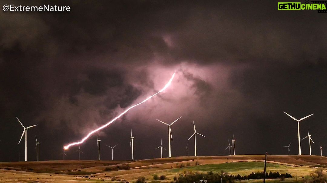 Mike Theiss - 8.6K Likes - (Slideshow) Lightning strikes the blade of a large wind turbine at Smoky Hills wind farm in Ellsworth, Kansas with @reedtimmer @seanschofer1971. Photos shot by Mike Theiss @ExtremeNature using an @apple iPhone X.