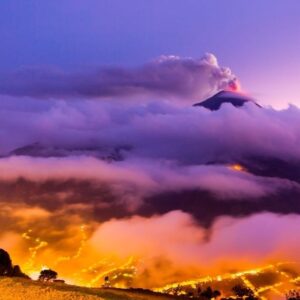 Mike Theiss Instagram - "A Giant Awakens" National Geographic Fine Art Image turned into a #cinemagraph. This long exposure image was shot through the clouds during twilight at the Tungurahua Volcano near Baños de Agua Santa in Ecuador. To learn more about this fine art print, please contact the folks at @NatGeoFineArt Image by Mike Theiss @ExtremeNature