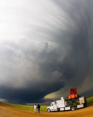 Mike Theiss Instagram - (Cinemagraph video) Incredible supercell thunderstorm spinning like a top in Tornado Alley, USA. The radar truck is the Naval Postgraduate School collecting weather data for the CIRPAS Weather Radar Project. Thanks @jonathanwennstroem Original photo copyrighted by Mike Theiss @ExtremeNature