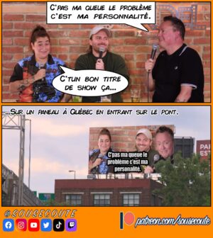 Mike Ward Instagram - Un bon titre de one man show.

N’oubliez pas d’écouter l'épisode 453 de @sousecoute avec @marianacherie et @davemorgan___ .

C'est disponible sur YouTube et sur la plateforme audio de votre choix.