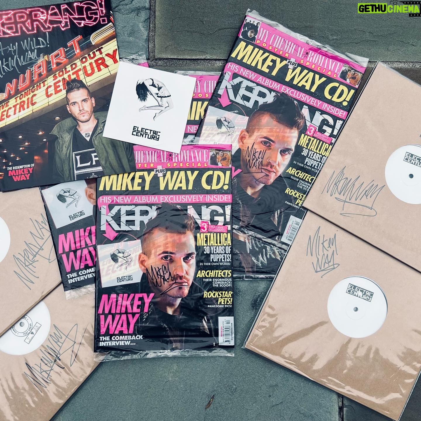 Mikey Way - 41.8K Likes - Greetings!
I hope this finds you all doing well!
I was cleaning out the @electriccentury warehouse and came across some swag you might be interested in!
I’ve got 4 pairs of test pressing vinyl & a signed @kerrangmagazine_
by me @mikeyway
All you need to do is post the title of your favorite E⚡️C song in the comments and I’ll pick FOUR WINNERS AT RANDOM !
(USA residents only)
.
#electriccenturyband #electriccentury #mikeyway #mikeywaymcr #mikeyfuckingway #mikeyfuckinway #forthenighttocontrol #giveaway #giveaways #kerrang #kerrangmagazine
