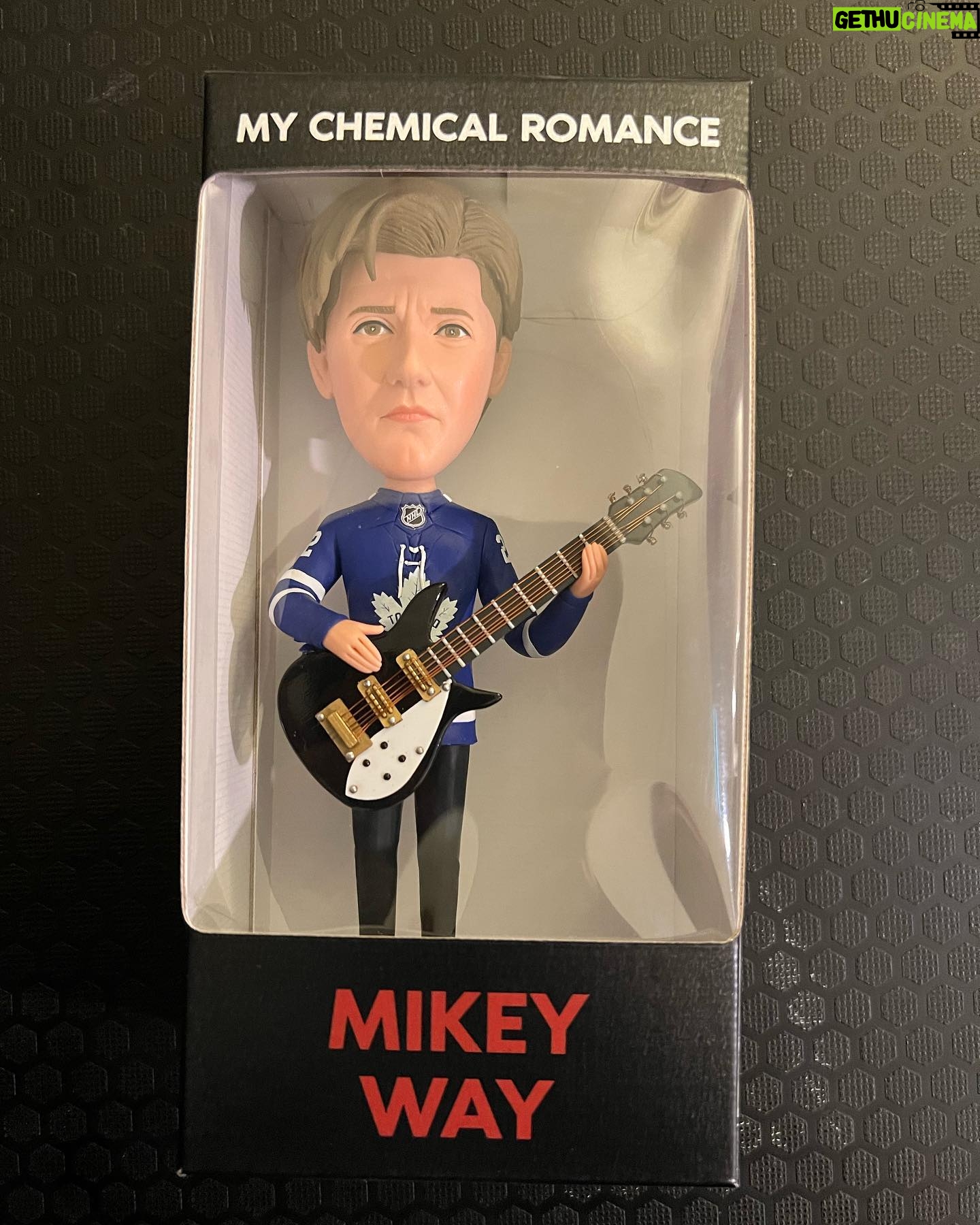 Mikey Way - 44.9K Likes - Thank you @scotiabankarena for immortalizing me in Bobble Head form! Can’t wait to rock for you tonight Toronto 🍁🇨🇦