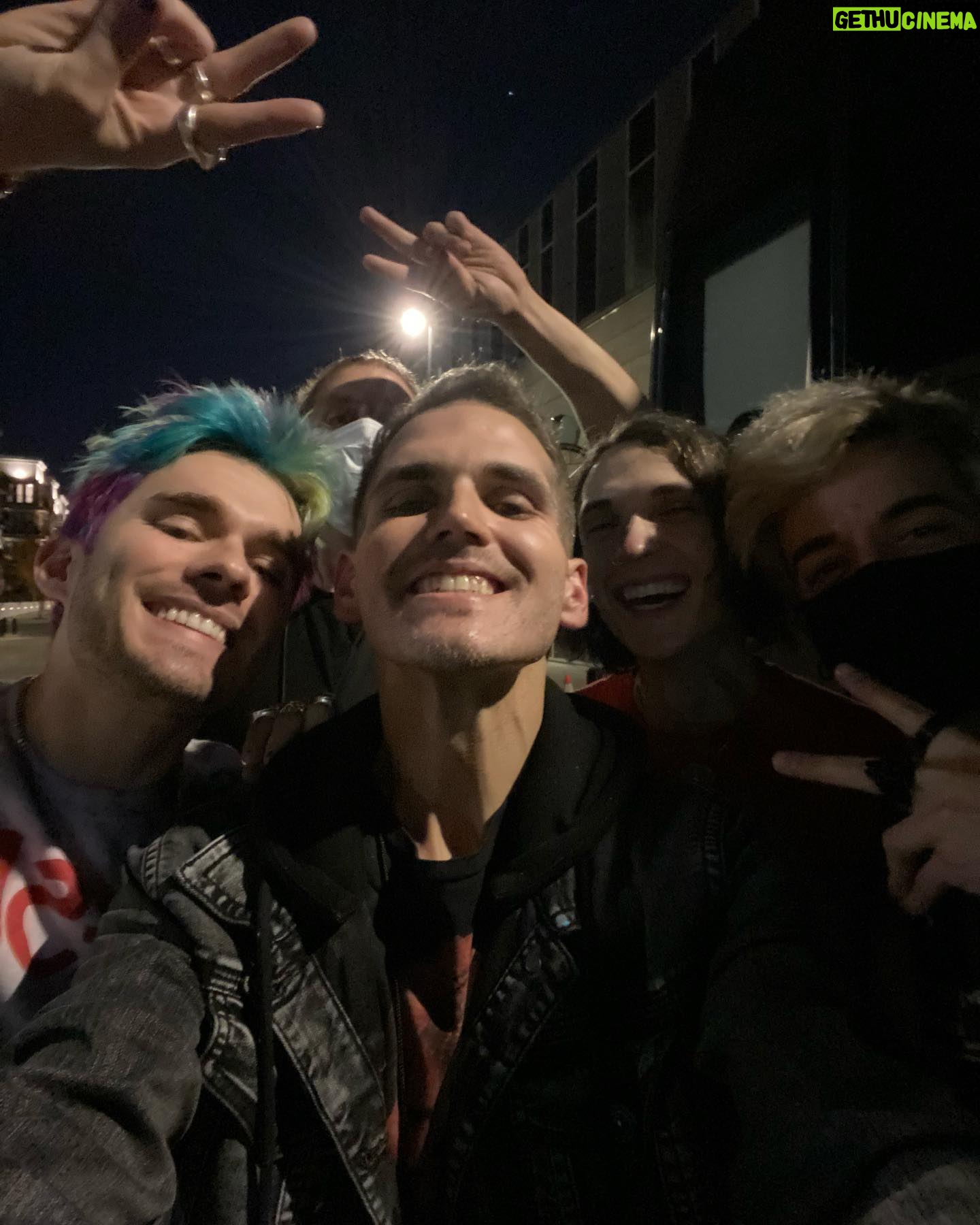 Mikey Way - 63.6K Likes - I waited outside their bus for three solid hours, but it was so worth it because look at this awesome selfie I got! 😉Always a pleasure hanging and rocking with the @waterparks family 💚💛💙
