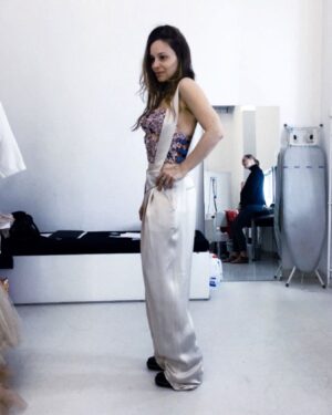 Mina Tander Instagram - •
Stumbled upon this old pic. Pre pandemic. Can't believe I thought I was too big back then. What do we do to our bodies? Thinking about how the world has changed since. Like, in general. Being a tad melancholic. 

Wearing @kaviargauche_official and @marinahoermanseder styled by @saskia.schmidt lovely @sinavelke in the 🪞