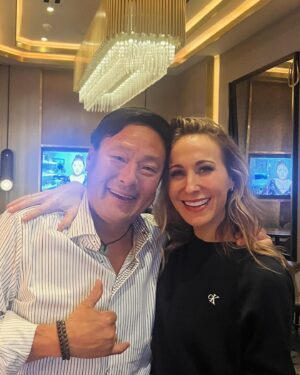 Ming Tsai Instagram - Loved running into you @nikkiglaser I grew up 18 years in Dayton right next to your Cincy!! Let’s get you out to Big Sky for some pow-pow this season. Btw, those @mingsbings we chatted about, we have vegan flavors too….. #attitudeofgratitude