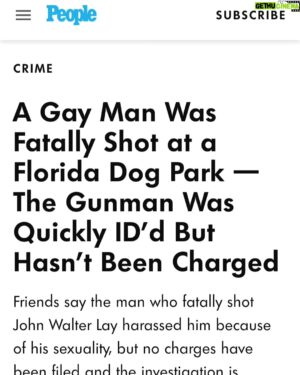 Miss Coco Peru Instagram - Thank you for covering this story @people . It is absurd and terrifying that this murderer hasn't been arrested yet for killing John Walter Lay. We demand @justice4walt
Spread the word!
#floridastateattorney @ashleymoodyfl
@abcnews @nbcnews @cnn @npr @cbsnews
