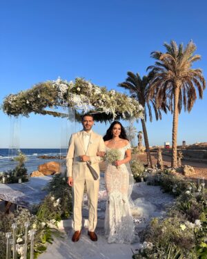 Mohamed Faraag Instagram - 6.5.22 ♥️

Mr. & Mrs. Farrag

Bride 
  Image consultant @amaltayssir 
  Dress @jatoncouture via 
  @esposagroup 
  @esposaprive 
  Headpiece @esposagroup 
  @esposaprive 
  Shoes @miumiu 
  Jewelery @jawharaeg 
  Makeup @kuchumova_selya 
  Hair @ahmed__mounir 
  @alamode.salon 

Groom 
  Stylist @bypoucyelshahawy 
  Suit @ahmedfouad_official 
  @mr.tuxedos 

PR @daccomms 
Photography @selia_photography 
Videography @xfilmmaker 
Beauty/Hair partner @alsagheersalons 
Travel partner @travistaegypt 
Venue @albatros.citadel.entertainment 
Wedding planner @decarmamf