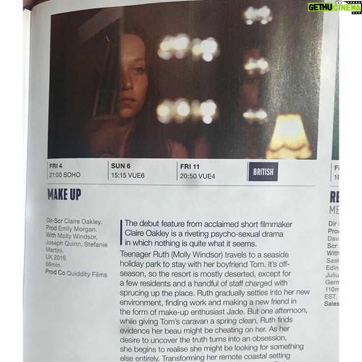 Molly Windsor - 518 Likes - āŖA true privilege to be part of @cnoakley ās first feature, @makeupthefilm , thrilled itās going to be in the @britishfilminstitute London Film Festival!! ā¬