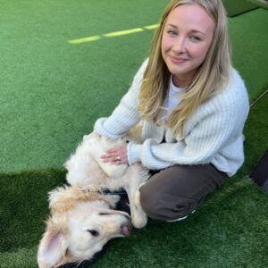 Monette Moio Instagram - If you know me, you know how much I love goldens. Being able to rescue one has been a lifelong dream and I’m so over-frickin-joyed to have Miso join our lil family. He’s the goodest boy and Chuck is starting to agree 😉 

Thank you @rukumagai & @danielhenney for making this happen. My heart is so full. Being able to give him a good home means the world to us ♥️

♾️/10