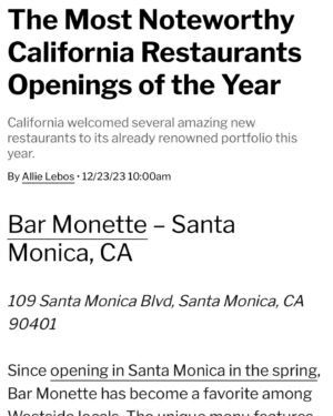 Monette Moio Instagram - So unbelievably proud of the @barmonette team. These write ups on @observer are a true testament to the brilliance and deliciousness that is BM. Way to make waves @seanymacd ♥️🍕