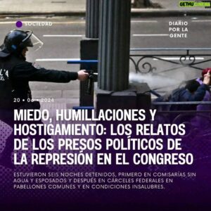 Mónica Cabrera Instagram - #Repost @diarioporlagente 
——
diarioporlagente 📢 MIEDO, HUMILLACIONES Y HOSTIGAMIENTO: LOS RELATOS DE LOS PRESOS POLÍTICOS DE LA REPRESIÓN EN EL CONGRESO ⭕️ Ese miércoles, detuvieron a 33 personas y les impusieron una caratula que hoy quedó demostrado fue excesiva e injustificada, pese a que el Gobierno de Javier Milei -con el fiscal Carlos Stornelli como partícipe necesario- sigue acusándolos de intentar dar un golpe de Estado, cometer actos terroristas y, en su versión más llana, de ser delincuentes. 👉🏽 Dos días después, 15 fueron excarcelados y, el viernes pasado, la jueza María Servini dictó falta de mérito y liberó a otros 11. Cinco quedan aún detenidos. ⚠️ Golpes, humillaciones, hostigamiento, robo de objetos, irregularidades en los procedimientos legales y un sinfín de violaciones de derechos fueron algunos de los abusos que sufrieron los manifestantes, personas en situación de calle y vendedores ambulantes que fueron injustamente detenidos en los alrededores del Congreso la semana pasada por las fuerzas federales de seguridad y la Policía de la Ciudad, durante y después de la masiva represión. 🗣 "Les decía que me dejaran ponerme la mochila (mientras era detenido) y obviamente no me dieron bola. En eso me empiezan a ahorcar. Yo dije: 'Me estás ahorcando'. Empiezo a perder fuerza, me empiezan a llevar arrastrado y me decían: 'Cooperá porque va a ser peor'. Yo decía: 'Me siento mal', y entonces me agarraron del pantalón y el calzón y me los levantaron hasta la nuca", contó el músico y productor Santiago Adano. 💬 Varios de los presos políticos informaron que no volverán a marchar por miedo a la represión o el armado de causas judiciales, no obstante, la mayoría de ellos sostiene que "la gente no tiene que tener miedo, tiene que seguir ejerciendo su derecho a la protesta. Tenemos miedo pero igual hay que salir a la calle." . #argentina #politica #represion #bullrich #presospoliticos #diarioporlagente  #argentina