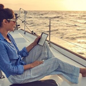 Monica Ruiz Instagram - Pretending I don’t get sea sick for this Kindle ad #relaxed #totallycool #definitelynotsick