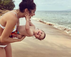 Monica Ruiz Instagram - Water baby in his natural habitat #kaanapali #maui #babylove