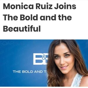 Monica Ruiz Instagram - This was so fun yesterday! I’ve watched this show since High school so being on that set was crazy! The episodes I’ll be on are sent to air end of January or early February! @boldandbeautifulcbs