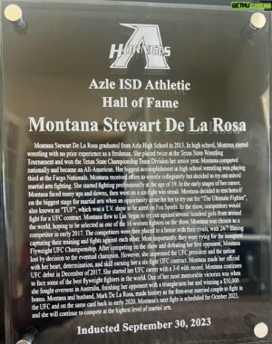 Montana De La Rosa Instagram - Honored to be inducted into the Azle Athletic Hall of Fame today. I was inducted twice, once as an individual and another with my 2013 high school wrestling team. 💚 #azlehornets