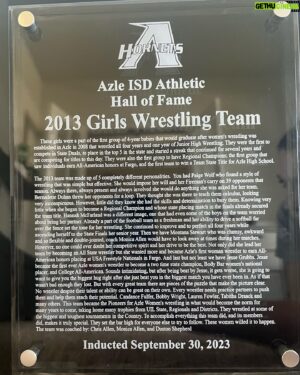 Montana De La Rosa Instagram - Honored to be inducted into the Azle Athletic Hall of Fame today. I was inducted twice, once as an individual and another with my 2013 high school wrestling team. 💚 #azlehornets