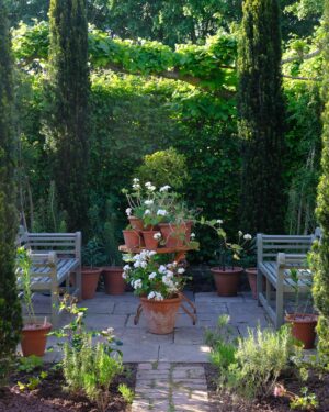 Monty Don Instagram - The remade sitting area still has a lot of growing to do - but at last some sun to sit in!