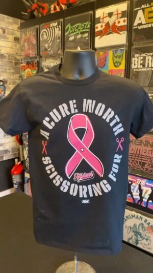Monty Sopp Instagram - A cure worth scissoring for! ✂️ Get The Acclaimed’s NEW shirt on PWT & ShopAEW! 100% of royalties will be donated to @bcrfcure. @bestwrestleralive @bowens_official @realbillygunn @shopaew @aew 
#breastcancerawareness #aew #shopaew #allelitewrestling #pwtees #prowrestlingtees #pwt #theacclaimed