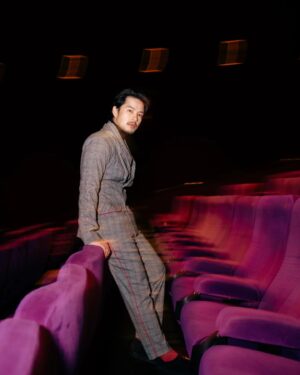 Morgan Oey Instagram - In custom-made Boy Ariyandhi (grey checks drapped collar jacket with matching pantalon) for Srimulat Gala premiere. Crafted by @boy_ariyandhi shot by @armanfebryan