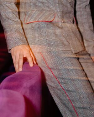 Morgan Oey Instagram - In custom-made Boy Ariyandhi (grey checks drapped collar jacket with matching pantalon) for Srimulat Gala premiere. Crafted by @boy_ariyandhi shot by @armanfebryan