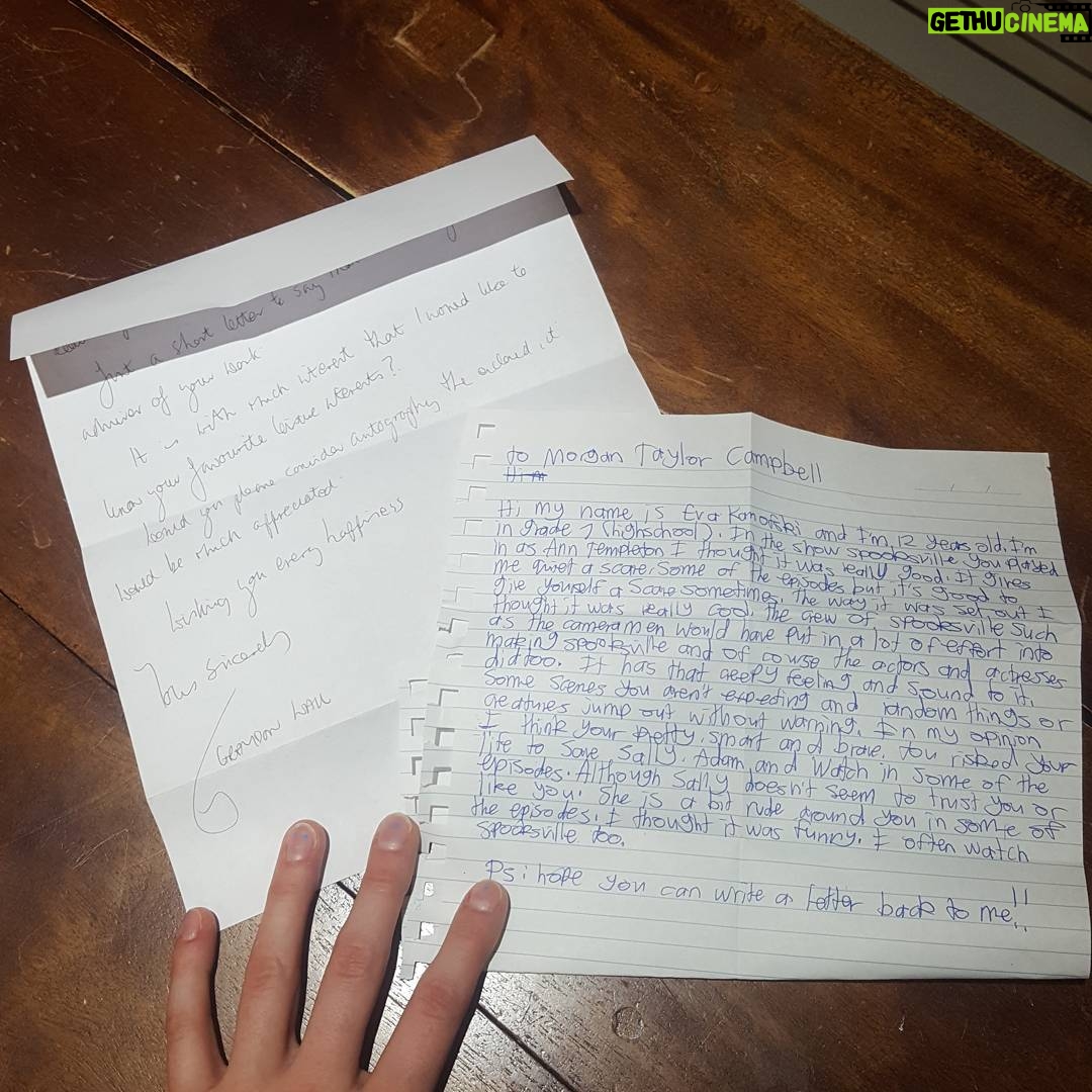 Morgan Taylor Campbell - 115 Likes - Some heartwarming love in the mailbox today all the way from Australia and England. Thank you for putting a smile on my face. Check your mail in a few weeks!! #penpals #spooksville ♡♡♡
