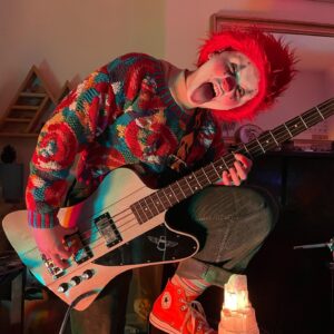 Morgan Turner Instagram - made a music video with these clowns (directed by @robb_dukes) can’t wait for y’all to see it!! and can’t wait for y’all to hear the split with @brainpeelband (FRIDAY 12 MARCH) 🤡🧠🍋
photo creds: @gabbysvh 

#clowningaround #doublesuede #diy #phillydiy #musicvideo #psychedelic