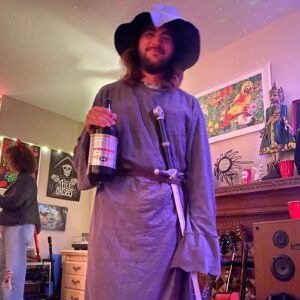 Morgan Turner Instagram - i have not one single photo of my hand painted moth man cape (but i have many other photos of many other things) 🦋🧙🏻‍♂️🧛🏻👻💀#halloweekend #mothman #cryptidking