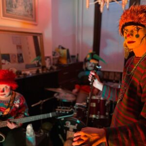 Morgan Turner Instagram - made a music video with these clowns (directed by @robb_dukes) can’t wait for y’all to see it!! and can’t wait for y’all to hear the split with @brainpeelband (FRIDAY 12 MARCH) 🤡🧠🍋
photo creds: @gabbysvh 

#clowningaround #doublesuede #diy #phillydiy #musicvideo #psychedelic