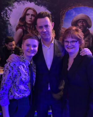 Morgan Turner Instagram - some pics from the #jumanjithenextlevel premiere!!! i had such an amazing time on the BLUE carpet ⛄️ thanks to everyone who made the night special 🥰 don’t forget to see Jumanji:The Next Level cuz it’s out this Friday, December 13th 👻 and if anyone’s interested— suit: @frankandoak / shirt and tie: @wearewildfang / hair:  @hairapy_101 @baxterofca / makeup n skincare: @milkmakeup @glossier @anastasiabeverlyhills @colourpopcosmetics @ilmakiage @bliss / earrings: @hm