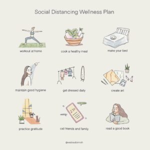 Morgane Enselme Instagram - Plan bien-être pendant confinement :
1. Faire du sport à la maison
2. Cuisiner un repas sain
3. Faire son lit
4. Maintenir une bonne hygiène
5. S’habiller
6. Faire une activité créative
7. Pratiquer la gratitude
8. Appeller ses proches
9. Lire un bon livre / se divertir
>> On est tous confinés chez nous mais on vit ça ensemble. Merci à tous ceux qui sont responsables, qui prennent toutes les précautions au niveau individuel pour qu’on puisse s’en sortir au niveau collectif. On a tous un rôle à jouer. Merci à ceux qui continuent à travailler pour maintenir les fonctions essentielles dans ces circonstances (personnel de santé, agroalimentaire, sécurité, transports, stations service, etc...). Vous vous exposez pour que le pays continue à vivre et on ne pourrait pas s’en sortir sans vous.
Merci à tous ceux qui font des efforts et sont courageux, oú que vous soyez. Merci à ceux qui pensent aux autres, de plein de façons différentes. Courage et force à tous ceux qui en ont besoin 💪❤️✨.
.
Illustrations : @wabisabimish / @hundred_pieces