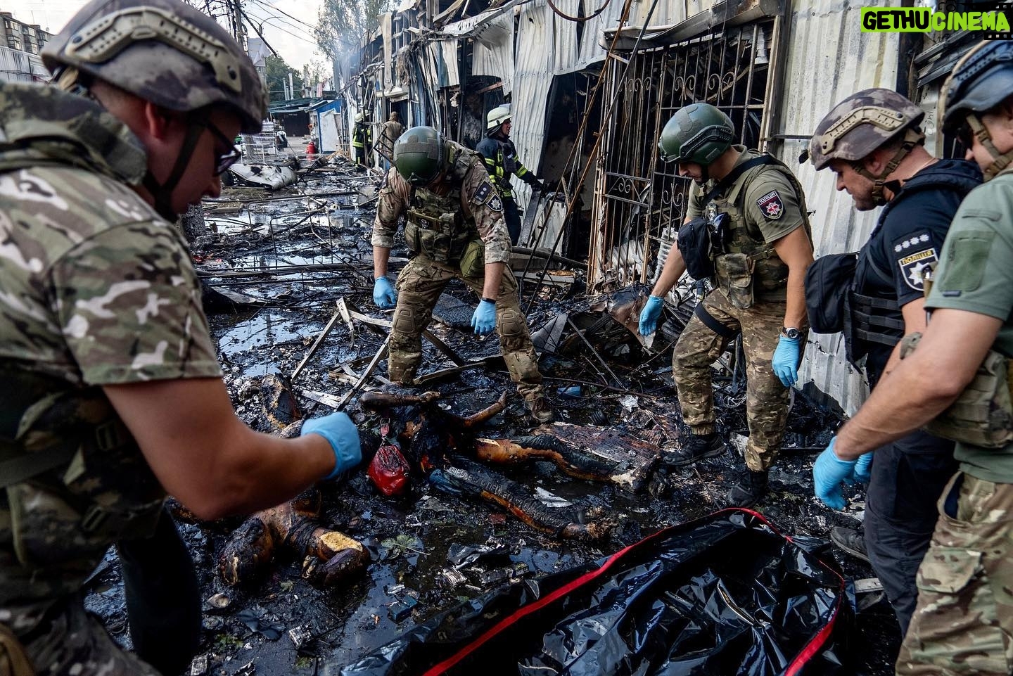 Mstyslav Chernov - 6K Likes - @instagram keeps removing my video, so let the photos be here instead.
The Russian missile that struck Wednesday in eastern Ukraine turned an outdoor market into a fiery, blackened ruin where weeping civilians looked for loved ones among the mangled, burned bodies scattered across the ground.
The blast in the town of Kostiantynivka killed at least 17 people and wounded at least 32 in one of Russia’s deadliest strikes in months, Ukrainian officials said.
“There was no military target here. This is a peaceful neighborhood in the city center,” Stefan Slovak, who lives in Kostiantynivka, said in a trembling voice.
Behind him were the remnants of the market, where charred bodies could be seen in the street, their clothes still burning, near cars engulfed in flames. Behind a market stall holding fresh parsley, rescuers found a women in civilian clothes with her head covered in blood.
#ukraine #russia #invasion #war #photo #documentary #video #news #apnews #politics