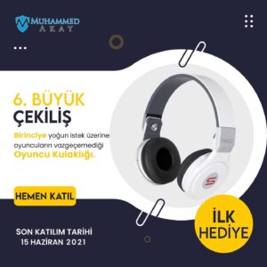 Muhammed Akay Instagram - 🎙️Merhabalar 😊 6.Büyük Çekilişimizi yapıyoruz. 

📢 Çekilişimiz 15 Haziran 2021 Cumartesi günü saat 21:00'de CANLI YAYINLA sonuçlanacaktır. 

📝 Katılım Şartları;

1- (@makayweb) hesabımı takip edip bu gönderiyi beğenmek ve kaydetmek.

2- Gönderinin altına yorum yapıp en az 3 arkadaşınızı etiketlemek.
(Ne kadar çok arkadaşınızı etiketlerseniz şansınız o kadar artar.😊) Bu kadar 👍

Herkese bol şans🌹 

🔗 Ayrıca bu tarz çekilişlerin devamlı yapılmasını istiyorsanız sayfamızı paylaşmayı unutmayın. 🤗

#cekilis #çekiliş #cekilisvar #çekilişvar ##hediye #gamingklavye #iphonecekilis #kulaklik #fırsat #istanbul #ankara #izmir #ödül #odul #cekiliszamani #cekilisvakti #çekilişvakti #cekilissonucu