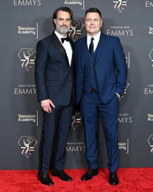Murray Bartlett Instagram - Thank you @televisionacad for the nomination and for a wonderful night at the Creative Arts Emmy’s. And thank you @loewe for the awesome custom suit! So sleek and beautiful. It felt amazing. Thank you also to the amazing @mrmontyjackson for styling, the exceptional @kcfee for grooming (and discovering my curls!!), and @andy.does.hair for another awesome cut. It was a wonderful night celebrating my @thelastofus family and other friends and colleagues, and especially the phenomenal @nickofferman for his well-deserved trophy. 
(First pic from the great @higgsy_photography)