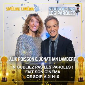 Nagui Instagram - Que serait un tapis rouge sans photocall ? 😎🤩 
On se retrouve à 21h10 avec nos invités d’exception pour un prime en l’honneur du cinéma et au profit d’associations 🎬🍿🫶
@claire_keim @_alixpoisson @ccelarie @arnaud.ducret @levrailambert @francoisxavierdemaison 
. . . #NOPLP #noubliezpaslesparoles #Nagui #chanson #musique #singer #chant #karaoke #chansonfrancaise #chanteuse #instamusic #chansonfrançaise #palmedor #cesar #oscars  #cannes