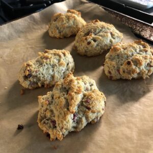 Nancy Travis Instagram - Today’s distraction: raspberry scones. Husband ate 3 as soon as out of oven. #gonnagainweight