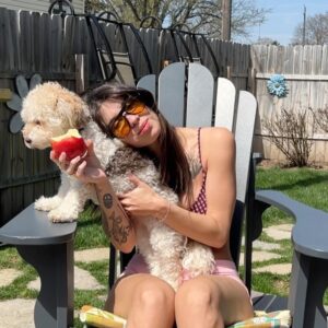 Naomi Wild Instagram - Spring postcard from me & Ms. Bones