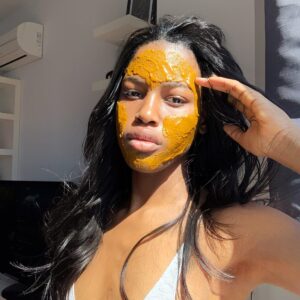 Naomy Instagram - how’s your quarantine looking ? (this is a tumeric mask)