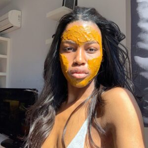 Naomy Instagram - how’s your quarantine looking ? (this is a tumeric mask)