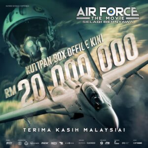 Nas-T Instagram - Alhamdulillah 🤲🏻 🤩🤩
Terima kasih Malaysia!!#AirForceTheMovie dah cecah RM20 juta kutipan box office dlm 11 hari! Yang belum tengok, jom ke pawagam! 🔥

#SelagiBernyawa #aksi #militari #patriotik #SapotLokal