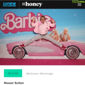 Nasser Sultan Instagram - Wore my best pink outfit at the pink carpet Sydney Premiere of Barbie!

Thank you @WarnerBrosAU for the invitation to the Best Premier Ever, it was such a fun evening and great to see everyone bringing it on with their best Barbie & Ken look!

Barbie, only in cinemas from July 19. Find session times at barbiethemovie.com.au 

@barbiethemovie 
#BarbieTheMovie

Getty photos: Don Arnold

#barbiestyle #barbie #barbiedoll #warnerbros #warnerbrospictures #warnerbrosaustralia #sydneypremiere #pinktheme #pink #pinktop #pinkoutfit #celebrity #pinkbarbie #barbieandken #sydneyaustralia #sydney #hoyts #mafsaustralia