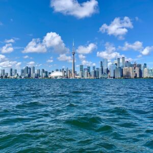 Natalie Gumede Instagram - #nofilter needed. A view of Toronto from Lake Ontario. A lovely afternoon with new friends who provided such great hospitality and kindness. I have spent most of my time here in amongst all those skyscrapers, so this was such an expansive, cleansing, and perspective giving experience. And I held onto my stomach when it got choppy! Who knew a spontaneous Sunday would provide such a metaphor for life 🙏🏽⛵️⛵️💙💙#toronto #lakeontario #downtowntoronto #onlocation #mycntower #cntower #rogerscentre #sailing #actorslife #bluesky