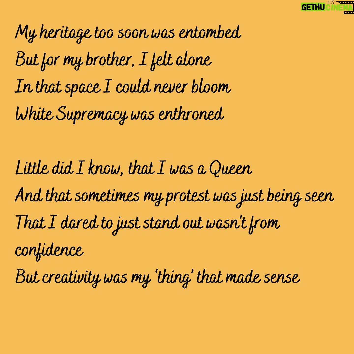 Natalie Gumede - 434 Likes - Qwabe - a Kingdom in the KwaZulu-Natal, South Africa, where the Qwabe/Gumede tribe originated. I named this poem Qwabe as I thought upon where I had come from in order to feel more grounded in myself, and ultimately to know where I want to go and what I want to be a part of.
It was also to tie in with the IG live I did with @poeticunity, honouring their theme of the week; ‘Black and British.’ What started as a poem explaining myself unfolded into some discovery of self. Creativity usually leaves gifts like that ❤️❤️You can check out my conversation with @ragzcv on @poeticunity’s page - I share the poem about 40 minutes in. @poeticunity are doing incredible work supporting young people and bringing mental health issues into the light through the platform of poetry. Everyone who shares their work is welcomed, honoured and supported, and has their voice heard. I can’t think of anything more essential for the soul ❤️❤️#poetry #poems #poemsofinstagram #pubehindthescenes #blackandbritish #qwabe #kwazulunatal #zimbabwe