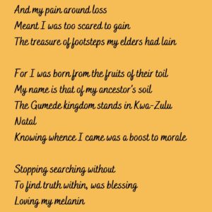 Natalie Gumede Instagram - Qwabe - a Kingdom in the KwaZulu-Natal, South Africa, where the Qwabe/Gumede tribe originated. I named this poem Qwabe as I thought upon where I had come from in order to feel more grounded in myself, and ultimately to know where I want to go and what I want to be a part of. 

It was also to tie in with the IG live I did with @poeticunity, honouring their theme of the week; ‘Black and British.’ What started as a poem explaining myself unfolded into some discovery of self. Creativity usually leaves gifts like that ❤️❤️You can check out my conversation with @ragzcv on @poeticunity’s page - I share the poem about 40 minutes in. @poeticunity are doing incredible work supporting young people and bringing mental health issues into the light through the platform of poetry. Everyone who shares their work is welcomed, honoured and supported, and has their voice heard. I can’t think of anything more essential for the soul ❤️❤️#poetry #poems #poemsofinstagram #pubehindthescenes #blackandbritish #qwabe #kwazulunatal #zimbabwe