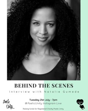 Natalie Gumede Instagram - TUESDAY 21st July - I’m being interviewed on @poeticunity’s live stream at 7pm BST. @poeticunity are a Brixton based charity, using poetry as a tool to support young people to create change in their lives. The interview will be the first in a series called ‘Behind The Scenes’ to raise funds. You can out the amazing talent on @poeticunity’s page, and support the inspiring platform @ragzcv has created. Looking forward to it! And I might just read one of my poems if I’m feeling brave ☺️ #cultureneedsdiversity